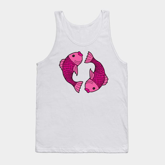 pretty pink fish Tank Top by Cathalo